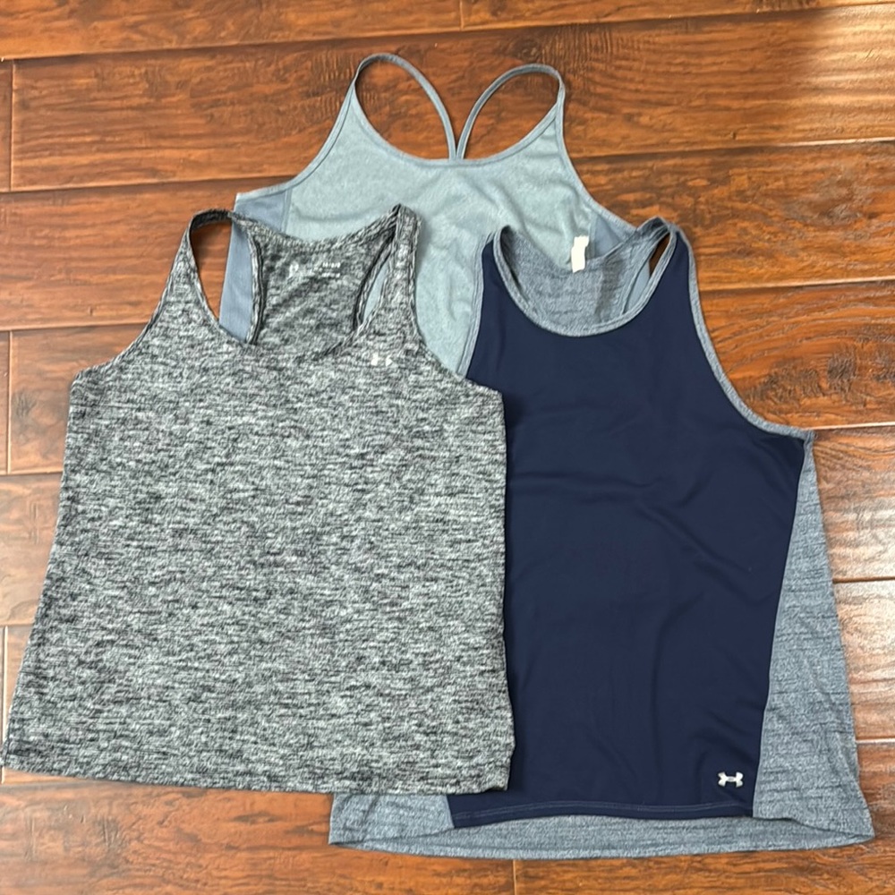 Under Armour and Nike - lot of 3 tank tops!  Large